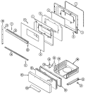 DOOR / DRAWER (SER. PRE. 12) Diagram and Parts List for 3167XTA-X  Magic Chef Range
