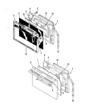 DOOR Diagram and Parts List for 34GN-3EKX  Magic Chef Range