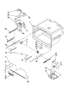 Freezer Liner Parts Diagram and Parts List for MFI2569YEB2  Maytag Refrigerator