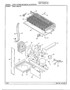 Unit Compartment And System Diagram and Parts List for 18090-0F  Admiral Refrigerator