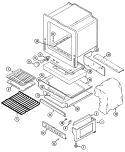 OVEN / BASE Diagram and Parts List for 6458XRW  Magic Chef Range