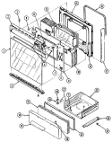 DOOR / DRAWER Diagram and Parts List for 6257XRS  Magic Chef Range