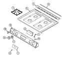 TOP ASSEMBLY Diagram and Parts List for 6498XTA  Magic Chef Range