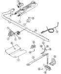 GAS CONTROLS (PILOT) Diagram and Parts List for 4100PRW  Magic Chef Range