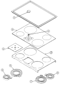 TOP Diagram and Parts List for CCR467B-C  Jenn-Air Cooktop