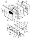 DOOR / DRAWER Diagram and Parts List for CHE9000ACB  Maytag Range