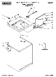 Top And Cabinet Diagram and Parts List for CAWX629JQ0  Crosley Washer