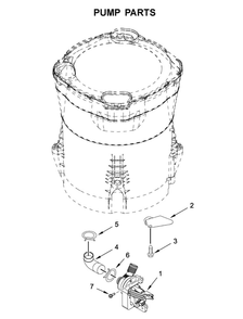 Pump Parts Diagram and Parts List for MVWB765FC4  Maytag Washer