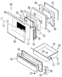 DOOR / DRAWER Diagram and Parts List for CHG9800AAE  Maytag Range