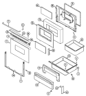 DOOR / DRAWER Diagram and Parts List for CRE9500CCE  Maytag Range