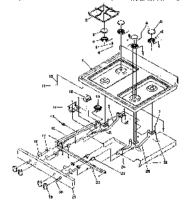 Main Top Diagram and Parts List for ARG7200L-P1143331NL  Amana Range