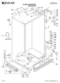 Cabinet Parts Diagram and Parts List for JS48SEDUDB01  Jenn-Air Refrigerator