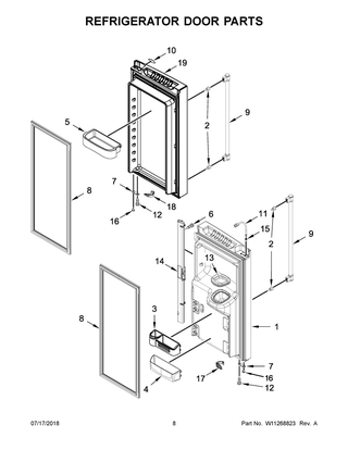 Refrigerator Door Parts Diagram and Parts List for MFI2570FEZ06  Maytag Refrigerator