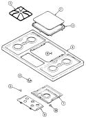 TOP ASSEMBLY Diagram and Parts List for D8320PW-L  Maytag Cooktop