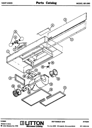 Page 1 Diagram and Parts List for 801000  Maytag Range Hood