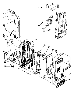 Handle And Bag Housing Diagram and Parts List for 11638810  Kenmore Upright Vacuum