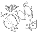 TUMBLER Diagram and Parts List for DGN204A  Norge Dryer