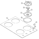 Part Location Diagram of WP74001300 Whirlpool Range Surface Burner Knob