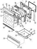 DOOR / DRAWER Diagram and Parts List for GA3872XUW  Maytag Range