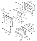 DOOR / DRAWER (SERIAL PREFIX 15) Diagram and Parts List for CRG8600BAL  Maytag Range