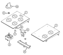 CONTROL ASSEMBLY Diagram and Parts List for CVE4370W  Jenn-Air Cooktop