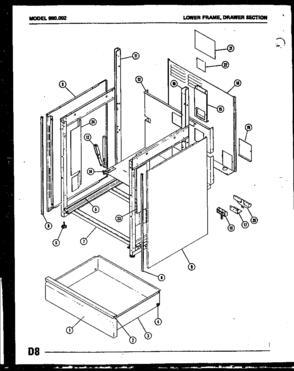 02 - LOWER FRAME Diagram and Parts List for 980002  Maytag Range