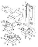 SHELVES & ACCESSORIES Diagram and Parts List for RSD2000DAE  Maytag Refrigerator
