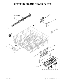 Upper Rack And Track Parts Diagram and Parts List for MDB8979SFZ1  Maytag Dishwasher