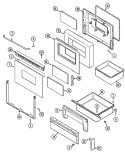 DOOR / DRAWER (CDL / CDW SERIES 16) Diagram and Parts List for CRE9600CDW  Maytag Range