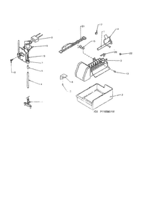 Add-on Ice Maker Diagram and Parts List for BZ22R3E-P1183602WE  Amana Refrigerator