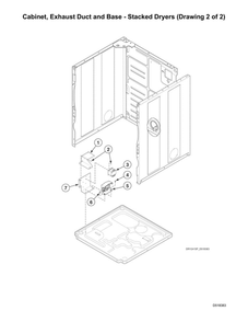 Cabinet/Exhaust Duct/Base-Stacked Dryers 2 Diagram and Parts List for LSGE5AGW113TW01 2001000001 Speed Queen Dryer