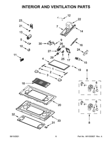 Interior And Ventilation Parts Diagram and Parts List for JMV9196CS08  Maytag Microwave