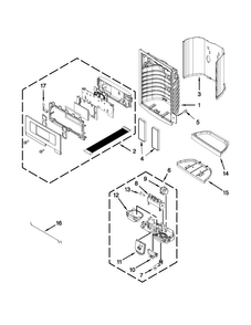 Dispenser Front Parts Diagram and Parts List for 5VMFX257AA01  Maytag Refrigerator
