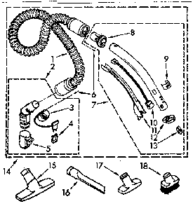 Attachment Parts Diagram and Parts List for 1162497582  Kenmore Filters & Accessories