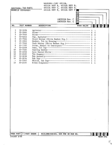 Tub Page 3 Diagram and Parts List for 6532A REV C Norge Washer