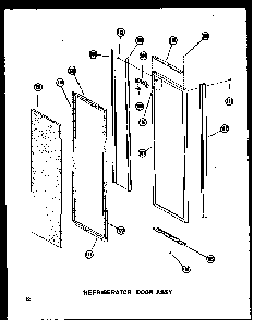 Refrigerator Door Assy Diagram and Parts List for SRI19A-P60350-6W  Amana Refrigerator