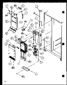 Evaporator And Air Handling Diagram and Parts List for SBD20H-P7836031W  Amana Refrigerator