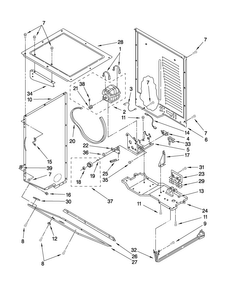 Dryer Cabinet And Motor Parts Diagram and Parts List for MGT3800TW2  Maytag Washer Dryer Combo