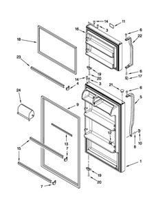 Door Parts Diagram and Parts List for A8TXNGFXW01  Amana Refrigerator