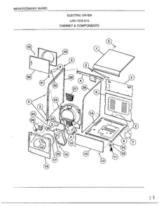 Cabinet And Components Diagram and Parts List for 6835A REV E Norge Washer
