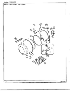 Tumbler Diagram and Parts List for 7749A71  Norge Dryer