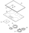 TOP ASSEMBLY Diagram and Parts List for CCE3400B  Jenn-Air Cooktop