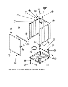 Front Panel/base/cabinet Diagram and Parts List for CW8203W2-PCW8203W2B  Crosley Washer