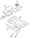 TOP ASSEMBLY Diagram and Parts List for 4151WTA  Maytag Range