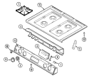 TOP ASSEMBLY Diagram and Parts List for 7498XVA  Magic Chef Range