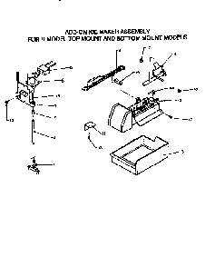 Add-on Ice Maker Assembly Diagram and Parts List for TX19R2-P1158506W  Amana Refrigerator