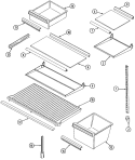 SHELVES & ACCESSORIES Diagram and Parts List for GT17B7N3EV  Admiral Refrigerator