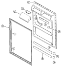 Part Location Diagram of 61001202 Whirlpool *NLA*TRIM DOOR SHELF