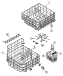RACKS Diagram and Parts List for DWU7910BAM  Maytag Dishwasher