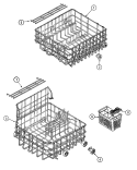 RACKS Diagram and Parts List for DWC8240ABW  Maytag Dishwasher